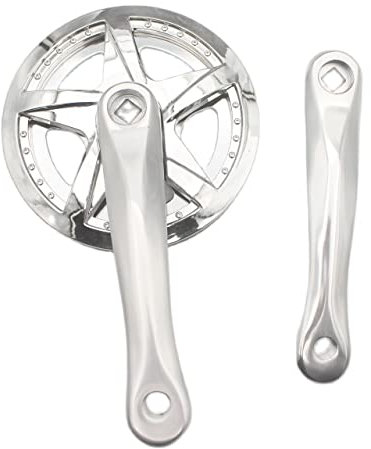 Kurbelgarnitur 3 6T 38T. Falten Fahrradkurbel Single Geschwindigkeit 165mm Fahrrad Kurbel Set Kettenblatt Aluminiumlegierung Kurbelkette Wheel Kettenrad Rad Fahrrad Kurbelgarnitur(Silver 36T 165MM)