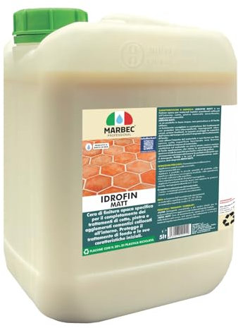MARBEC IDROFIN MATT 5LT Cera per cotto, pietra e agglomerati cementizi opaca per la finitura dei trattamenti di fondo con protettivi, impregnanti o cere.