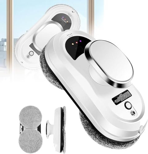 QRZCZXNP Smart Window Cleaner Robot, 5600PA Strong Suction Automatic Glass Cleaning Robotic, Remote Control Window Cleaning Robot for Windows/Tiles/Class Door. ﻿
