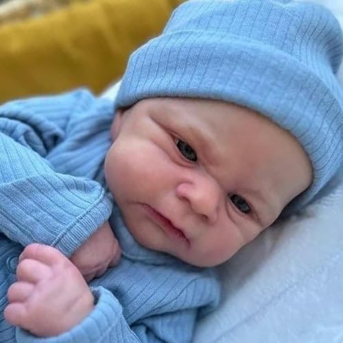 Anano Bambole Reborn Maschio Elijah - 45cm bambola realistica neonato con Corpo in silicone morbido, Dettagli Anatomicamente Corretti che Sembrano un Vero Neonato