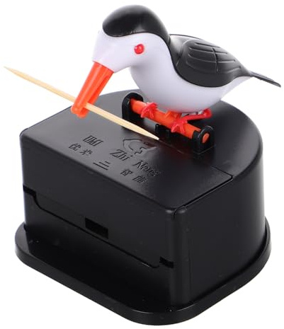 Abaodam Zahnstocherhalter Lustiger Holzspechtform Holz Automatischer in Vielseitig Kreativer Kunststoff und Vogel Zahnstocherspender Dekorativ für Küche und Party