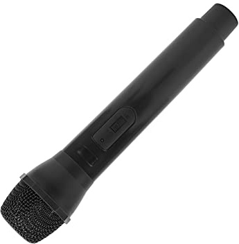 Elprico Prop Mic, Accesorio de Micrófono Realista para la Práctica de Espectáculos de Baile de Karaoke, Juguete de Micrófono Altamente Simulado para Actuaciones en el Escenario, (Black)