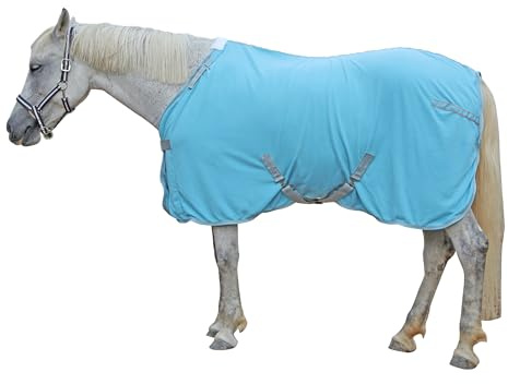 Gallopoff Abschwitzdecke Pferd aus Fleece 300 g/m² | Weiches Fleece-Material nimmt Schweiß auf und trocknet schnell. Kreuzbegurtung & Schweifriemen sorgen für sicheren Halt