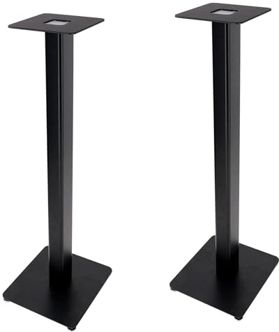 Stand-Lautsprecherständer, 82 cm Höhe, 20 kg Tragkraft, versteckter Kabelführungsk, 17,8 x 17,8 cm, Metallschalen für Monitor-Lautsprecher, Bücherregal-Lautsprecher, Satellitenlautsprecher, 1 Paar