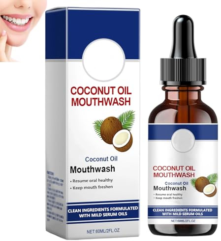 Collutorio Coconut Freshen Oil-Pulling, Coconut Oil Pulling per denti, sbiancante, allevia la secchezza delle fauci, pulizia delicata per rinfrescare l'alito, denti sani e puliti mattina e sera (1pcs)