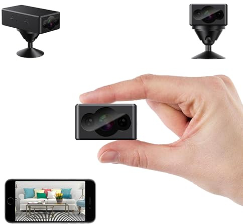 SZNFH Mini Cámara WiFi, Cámara Espía Oculta Portátil, Cámara de Vigilancia Interior HD, Vigilancia Remota a través de App Live Streaming con Detección de Movimiento para Hogar y Oficina.