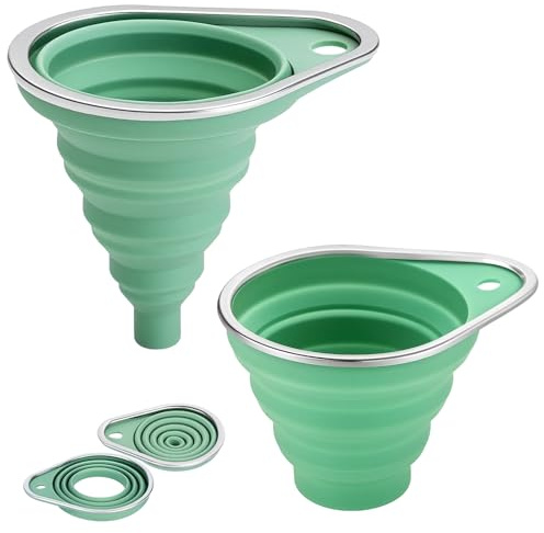 Trichter, 2 Stück Faltbare Trichter, Klein Und Groß, Mit Großer Öffnung, Ideal Für Küche Und Marmeladengläser, Einfülltrichter Aus Robustem Material