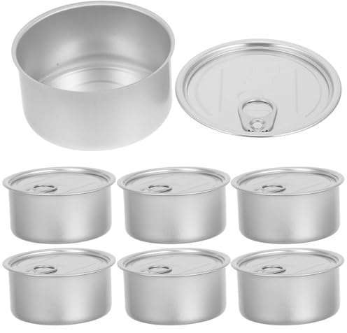 PAMINGONO Latas de Aluminio 180ml Plata, Pack de 10 con Tapa, Sellado | Recipiente Hermético, Ligero Cierre Seguro, para Comida y Té en Viajes