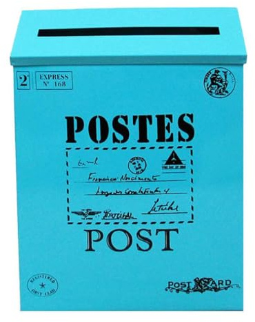 drburpily Snygg brevlåda i galvaniserat järn Stor brevlåda för tidskrifter och tidningar med brev Utanför namn Galvaniserad järnpostbrevlåda, Blå, 30x23x6 cm