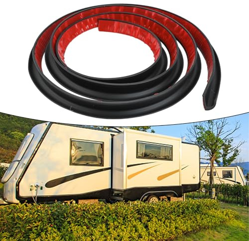Black 2m PVC Rubber Seal Gutter Strip for Cars, for Vans, RVs and Boats - J-Shaped Water Guide for Windows and Doors