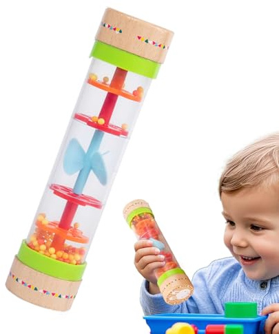 Bâton de Pluie pour | Tube à hochet avec Pluie Jouet Musical sensoriel pour Petits, Son apaisant, Apprentissage, Jeu, Voyage de Pâques, en Classe, i