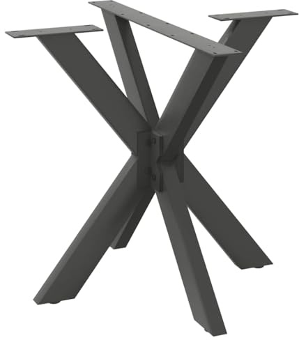 mtlskopl Esstischbein Spinnenform Anthrazit 85x85x72-73 cm, Robustes Tischgestell aus pulverbeschichtetem Stahl, Modernes Spider-Design Metallfuß mit verstellbaren Nivellierfüßen