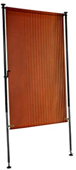 ANGERER Balkonsichtschutz Exklusiv orange-braun, 150 cm | Senkrechtmarkise für Sicht- und Sonnenschutz, Montage ohne Bohren, ideal für Mietwohnungen, Made in Germany, waschbarer Stoff