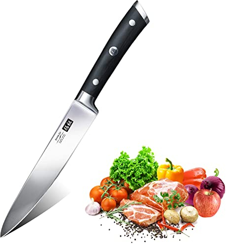 SHAN ZU Japanisches Kochmesser 15cm Allzweckmesser Universalmesser, Profi Messer Scharfe Küchenmesser Chefmesser aus Hochwertigem Edelstahl Allzweckmesser Ergonomischer Griff Geschenkbox