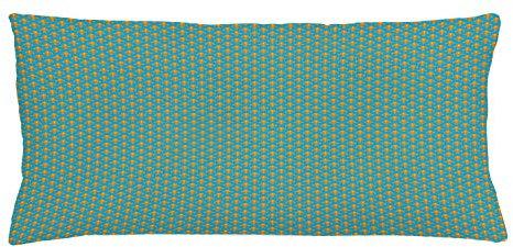 ABAKUHAUS Fleur De Lis Kissenbezug, Königliche heraldische Lilien, Dekorativer Kopfkissenhülle mit Beidseitiger Druck, 90 x 40 cm, Orange Sea Blue
