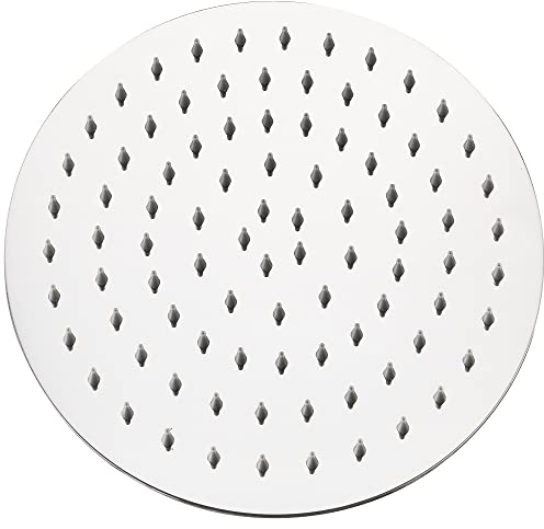 Soffione doccia rotondo Krobec da 10 pollici/25 cm, soffione doccia a pioggia, soffione doccia in acciaio inossidabile, acciaio inossidabile 304, girevole a 360°, facile da installare e pulire.