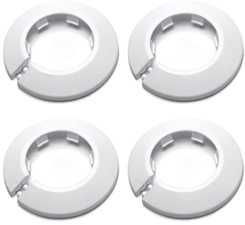 MroMax 40mm Pipe Cover, White Pipe Collar Flange Pipe Hole Collars for Radiator, Wall Pipe Tube Decoration 4pcs
