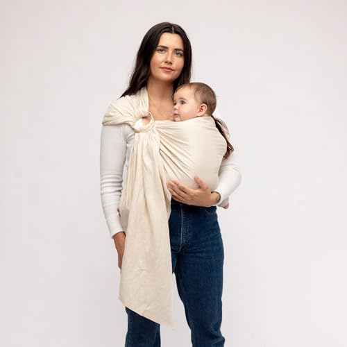 WildBird - Ringschlinge Babytrage – Neugeborene bis zu 15,9 kg – für Mütter, Väter und Betreuer – 100 % natürliche europäische Leinenfasern – vielseitig und verstellbar – 188 cm Größe – Spatzenstoff