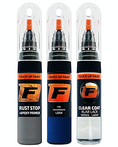 FIRANTO Lackstift Autolack Reparaturset für VW/Volkswagen LD5K Lapiz Blue - 3-in-1 Autolack Kratzer Reparaturstift 15ml Grundierung, Klarlack
