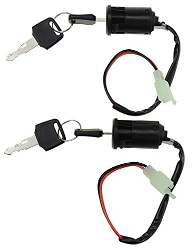 WOOSTAR 2 Fili Interruttore Chiave di Accensione Sostituzione per 50cc 70cc 90cc 110cc 125cc 150cc 200cc 250cc Elettrico Scooter Go Kart ATV Quad Confezione da 2