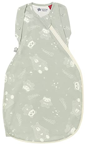 Tommee Tippee Swaddle Bag for Newborns, 0-3m, 2.5 Tog for 16-20°C, Woodland Gro Friends Sleeping Bag, Soft Cotton-Rich Fabric, Healthy Hip Development Design, Bottom to Top Zip