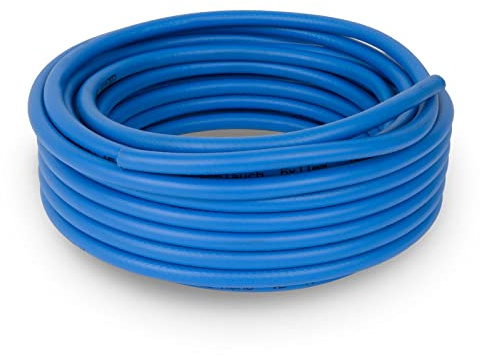EBERTH Tryckluftsslang tygslang luftslang i 15m längd, kompressorslang med 6mm x 11mm diameter (insida x utsida) och 20 bar arbetstryck, tillbehör för tryckluftsverktyg utan koppling