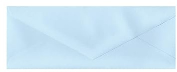 100 Pale Blue Letterbox Envelopes - 80mm x 215mm - Letterbox V-Flap Gummed Blue Coloured Envelopes - 120gsm Clariana Paper - to Fit Letterbox Gift Vouchers