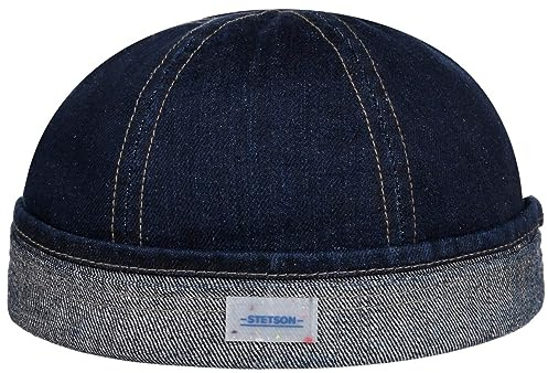 Stetson Sustainable Denim Dockermütze Herren Baumwolle Ramie Made in The EU Umschlag Frühjahr Sommer Denim M (56-57 cm)