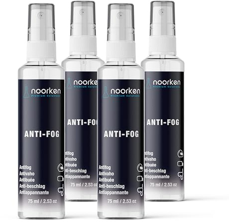 4x Pack (75 ml) - Spray anti-buée pour casque de moto - Liquide anti-buée pour visière de casque de moto - Action rapide, efficace et longue durée contre la buée