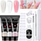 Poly Gel Nail Kit,3 Colors Clear White Pink Builder Nail Gel Set Nail Extension Gel kit,15ML Gel With Slip Solution All-in-one Nail Strengthen Gel Nail Art Kit DIY for Beginners Gifts Set for Women