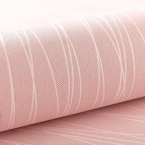 Snewvie Striped Wallpaper Pink Plain Textured Wallpaper Non-Woven 3D Embossed Glitter Geometric Wall Paper for Bedroom Adults Teenager Living Room Lounge Hallway Stairs