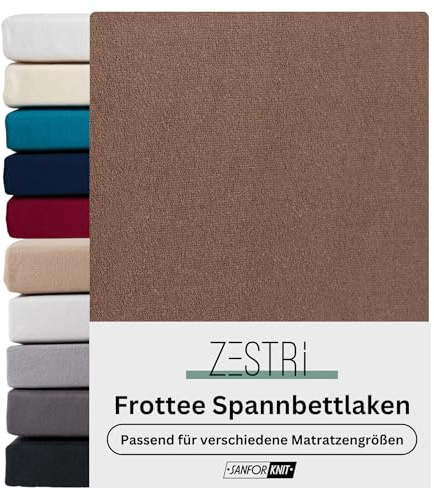 Frottee Spannbettlaken | Nougatbraun | 90x200-100x200 cm | Winter Bettlaken | Extra Dickes Material 160g/m² | Oeko-TEX Made in Green, Hautsympathisch, Atmungsaktiv