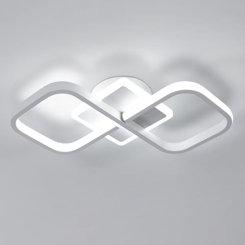 Comely Plafoniera LED quadrata a Soffitto, bianca, potenza di 36W, 4050LM. Design Moderno con 2 quadrati. Luce bianca fredda 6500K, adatta ad corridoio, cucina, camera da letto o soggiorno,40,5cm