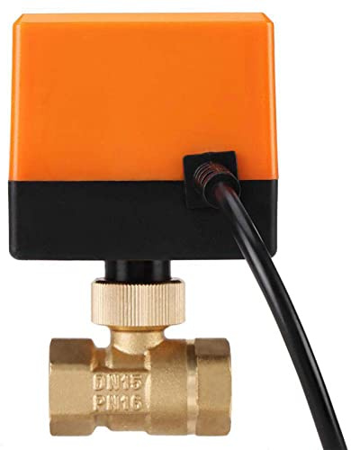 Motorkugelhahn 220V, 2 Wege Motorisierte Kugelhahn Mess Zonenventil2 Drähte Elektrische Kugelventil, für Flusssteuerung Automatische Rückkehr NC (DN15)