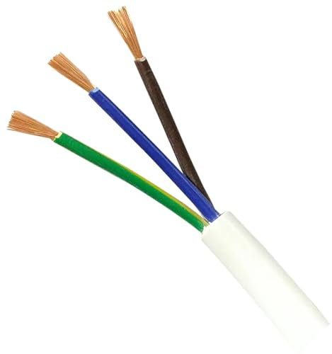 Fils et câbles Câble en cuivre fil à gaine souple blanc 18/20/17AWG 15AWG RVV 2 3 4 5 conducteurs câble électrique RVV fil à gaine souple blanc Câble blindé à paire torsadée(3 Cores 5meters,20AWG 0.5M