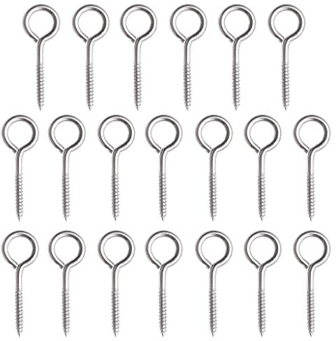 Metallschrauben 20 Stück Tassenhaken mit runden Enden, Schraubhaken, Metall-Wandhaken, Einschraub-Kleiderbügel, für Aufhängen im Homeoffice, M3, M4, M5, Ösenschraubenhaken für Aufhängen für schwere Be