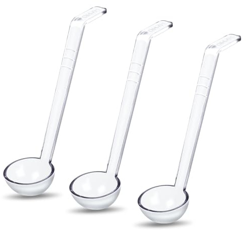 3 Pcs Small Ladle Clear Long Handle Ladles for Serving 8.3 Inches Mini Plastic Ladle for Serving Dressings Soup Punch Bowl Fruit Juices Cocktail Party Catering