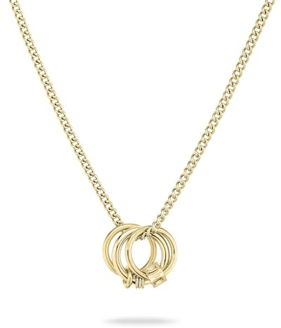 LIEBESKIND BERLIN Damen Schmuck - Kette, Ohrringe & Armband mit ineinander verschlungenen Ringen aus Edelstahl in Silber, Gold & Roségold