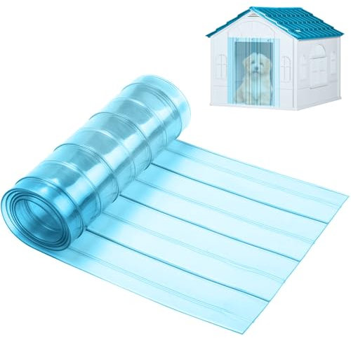 TUAKIMCE 330cm Transparent Dog Door Flap: Plastic Vinyl Replacement Strips for House, Kennel or Cat DIY Projects, 7.1 in x 10.8 ft