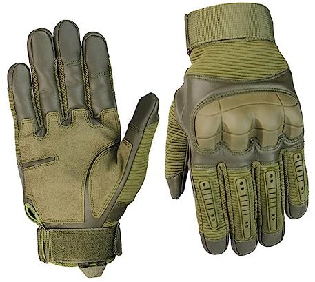 Yardwe 1 Paar Herren-wanderhandschuhe Halbfinger-Touchscreen-fahrradhandschuhe Atmungsaktiv Armeegrün Größe M