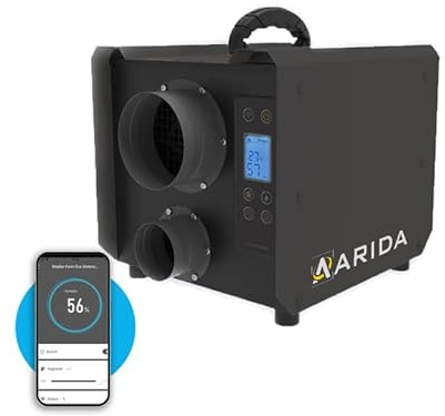 Arida, Déshumidificateur connecté Pro S19 WiFi 19L/j | Connecté, avec une puissance de 19 L/jour, fonctionnant par Dessiccation, Niveau sonore de 52 dB, adapté à une surface max de 60 m² (selon tempér