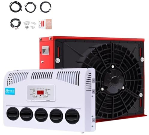 Condizionatore d'aria per auto 12v/24v Condizionatore d'aria split per camper 800-2400W Raffreddamento, uscita aria rotante a 360°, telecomando, unità interna/esterna, pannello e telecomando,24V