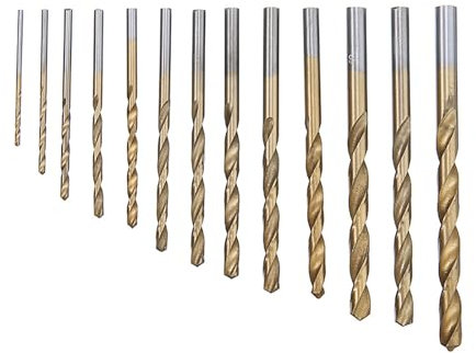 FonFou 13 stücke 1,5-6,5mm Mini HSS Titanbeschichtete Spiralbohrer Set Metall Bohrer Hartmetallspitze for Holzbearbeitung Kunststoff Bohrer Set