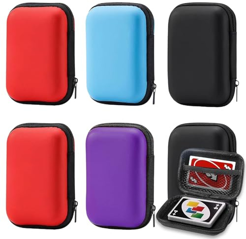 ClcIosis 6 Stück Spielkarten Box Kartenbox Spielkarten Spielkartenbox, Für Kartenbox, Zur Aufbewahrung Von Karten, Kopfhörern Und Datenkabeln(Schwarz, Rot, Lila Und Himmelblau)