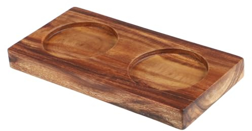 TOPPERFUN Base para Molinillo de Pimienta y Sal 5,8 Cm de Madera Natural Soporte Multifuncional para Condimentos Cocina Hogar Bandeja para Botellas Salsa y Especias
