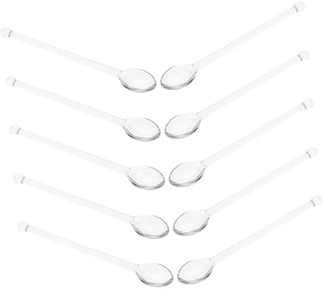 Healifty 10pcs Glass Stirring Spoons Glass Spoons Stirrers for Tea Cocktail Coffee Mixing for Home Party Use Stirrer