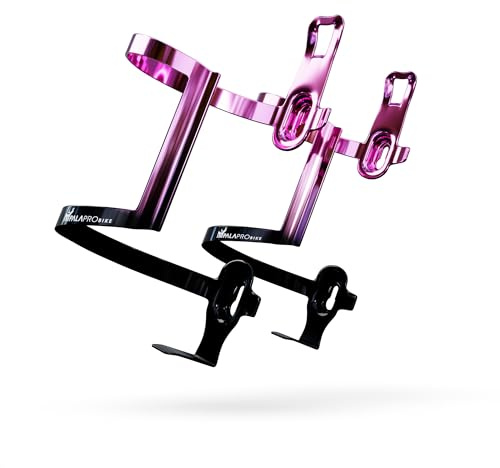 IMPALAPRO Porte Bidon Vélo Latéral VTT et Vélo Route Ultraléger 34 g – Porte Gourde Vélo Latéral en Aluminium Electroplated avec Couleurs Dégradées – Support Bouteille Ø72–76 mm (Rose 2pc)
