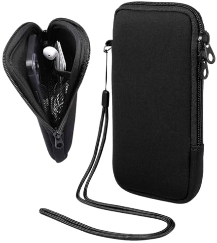LACHT Custodia In Neoprene Con Cerniera Per Smartphone, Universali Astuccio Portacellulare A Sacchetto Borsa Verticale Impermeabile Custodia Per Telefono Con Cordino.