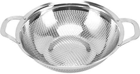 Aramox Durkslag i Rostfritt Stål 25 Cm Rund Nätsilkorg med Handtag Pastasil för Att Tvätta Frukt och Grönsaker Ris och Dränera i diskbänken. (25 cm)