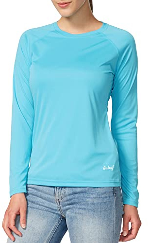 baleaf Women's UPF 50+ Sun Shirts Long Sleeve Stretchy Quick Dry A01-blue M